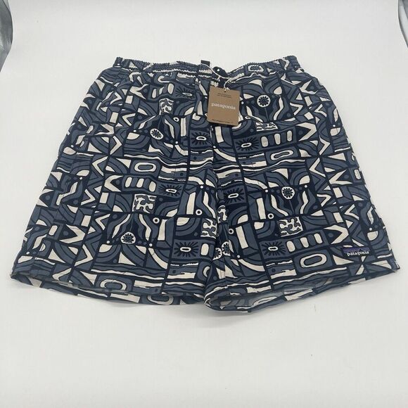 Patagonia Men’s 7” Baggies Shorts New Visions New Navy NWT Large - Picture 1 of 4
